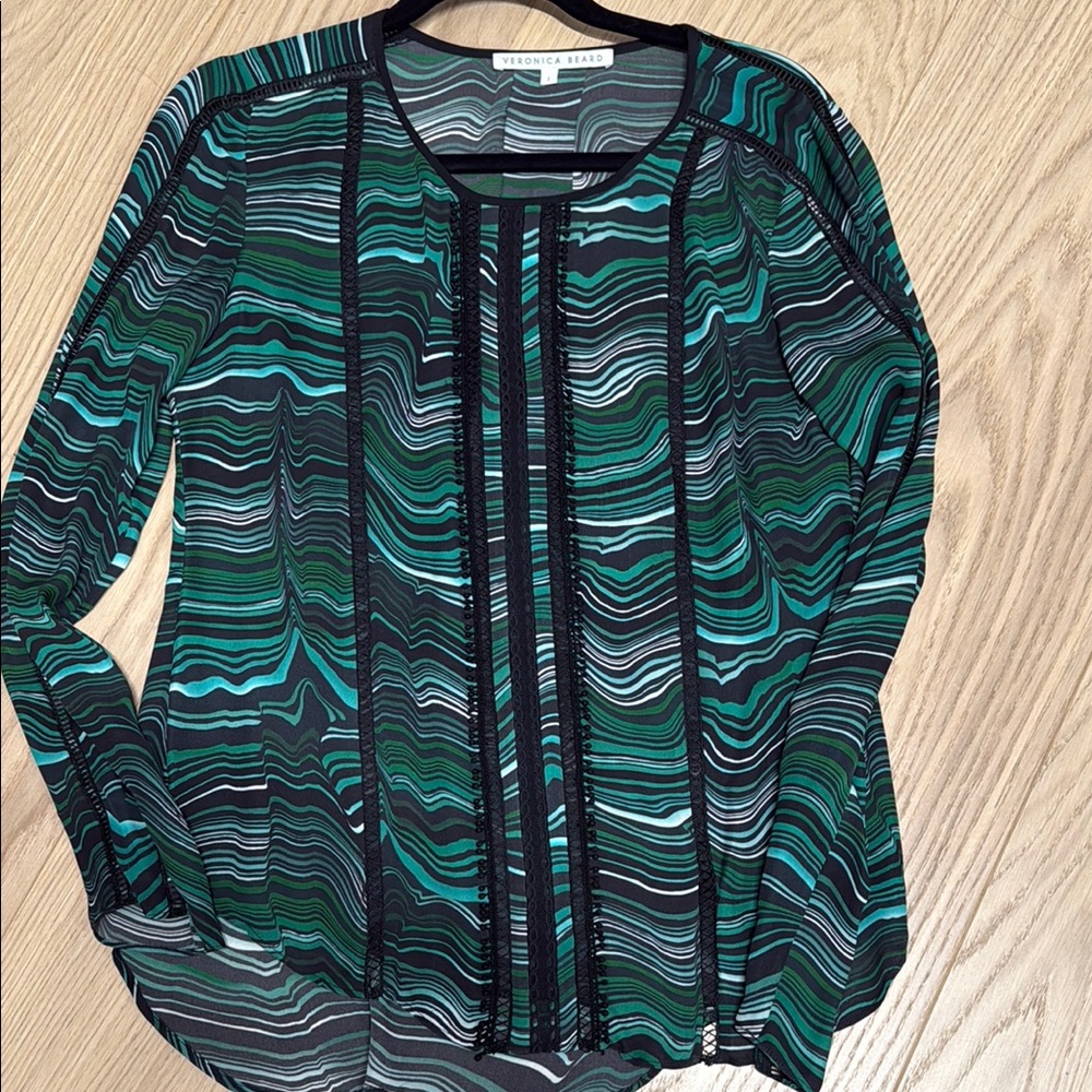Veronica Beard Green and Black Women's Top